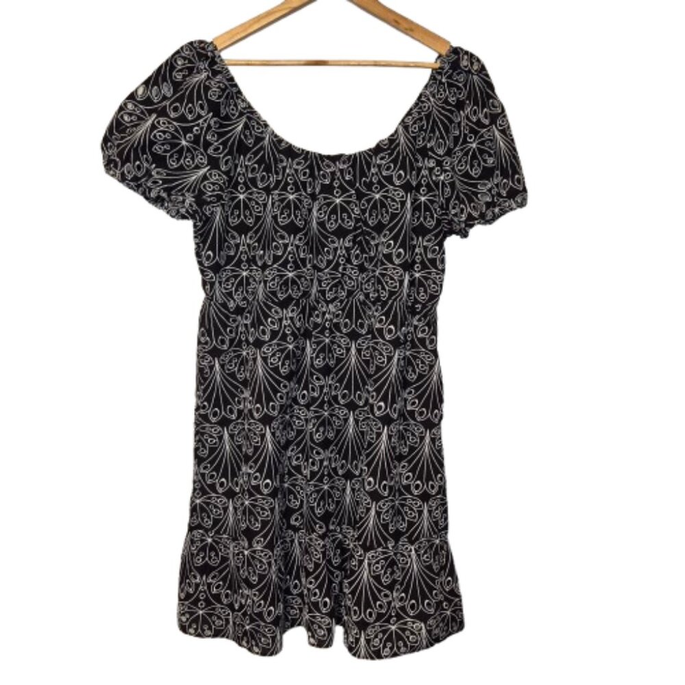 NWT Reitmans Black and White Peasant Dress Size Large